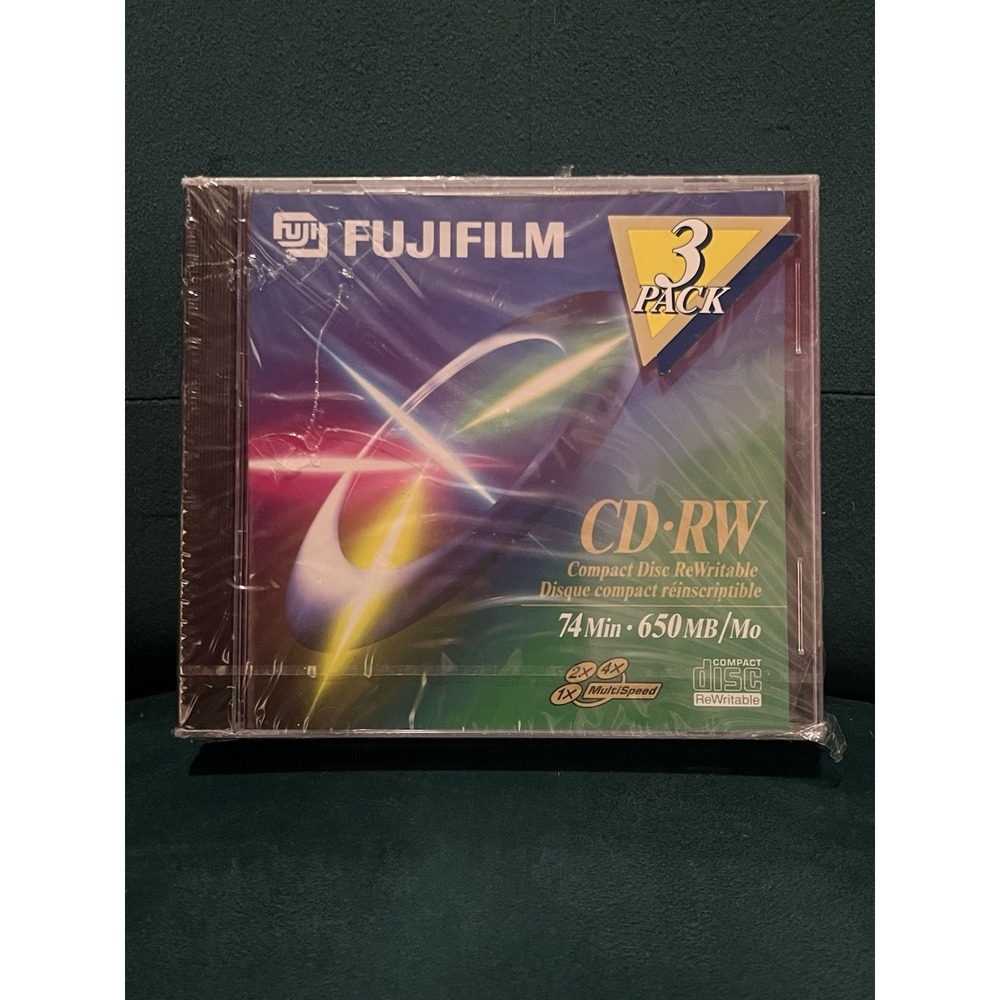 New Fuji Film 3 Pack CD-R All Purpose Discs, Recordable, 74min- 650MB, Sealed
